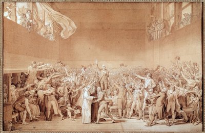 Tennisbanens ed (forberedende tegning av Jacques Louis David