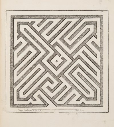 Design for Parterre, fra Theatre des Plans et Jardinages, pub.1652 (gravering) av Jacques Mollet