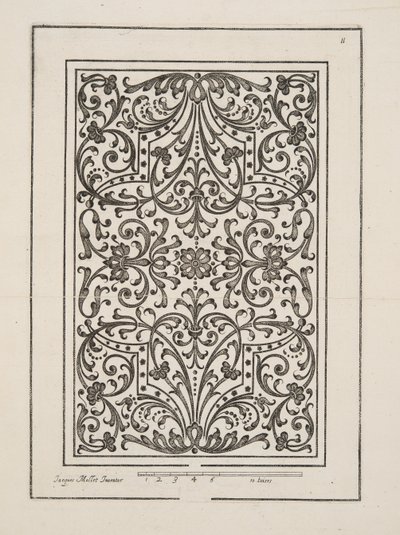 Design for Parterre, fra Theatre des Plans et Jardinages, pub.1652 (gravering) av Jacques Mollet