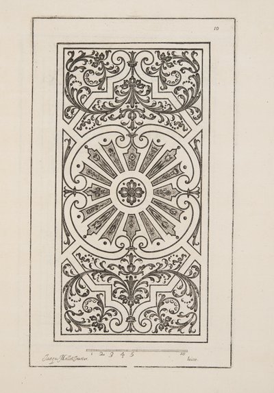 Design for Parterre, fra Theatre des Plans et Jardinages, pub.1652 (gravering) av Jacques Mollet