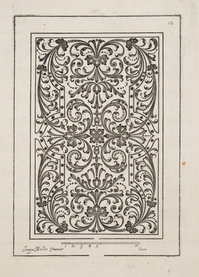 Design for Parterre, fra Theatre des Plans et Jardinages, pub.1652 (gravering) av Jacques Mollet