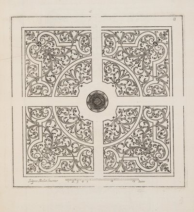 Design for Parterre, fra Theatre des Plans et Jardinages, pub.1652 (gravering) av Jacques Mollet