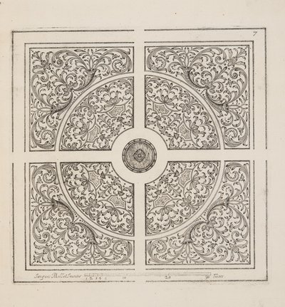Design for Parterre, fra Theatre des Plans et Jardinages, pub.1652 (gravering) av Jacques Mollet