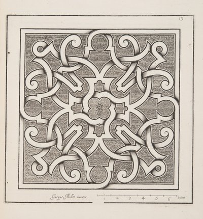 Design for Parterre, fra Theatre des Plans et Jardinages, pub.1652 av Jacques Mollet