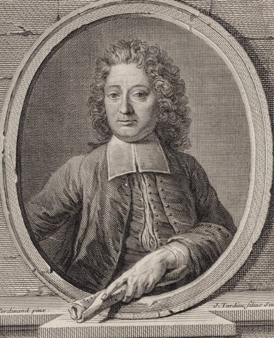 Portrett av komponisten Jean-François Lallouette 1651-1728. av Jacques Nicolas Tardieu