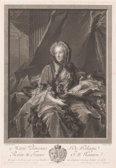 Portret van Konings Maria Leczinska av Jacques Nicolas Tardieu