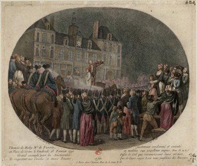 Henrettelsen av Thomas de Mahy, markis av Favras 1744-1790, 18. februar 1790, av Jacques Philippe Caresme