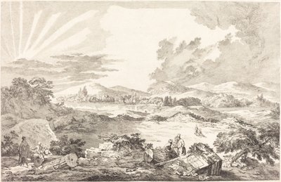 Dromos, Athen av Jacques Philippe LeBas after Julien David Le Roy