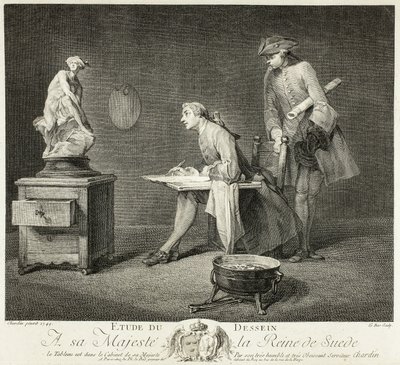 Tegnetimen av Jacques Philippe Le Bas