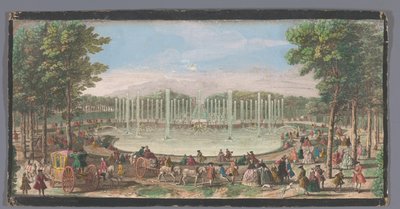 Utsikt over Bassin de Neptun i Versailles hage Vue du Bassin de Neptune dans le Jardin de Versailles (tittel på objekt) av Jacques Rigaud (possibly)