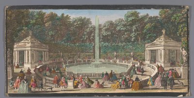 Utsikt over Bosquet des Dômes i Versailles hage Les Domes (tittel på objekt) av Jacques Rigaud (possibly)