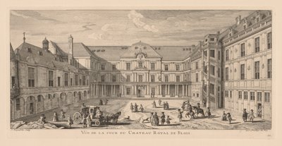 Utsikt over gårdsplassen til Château de Blois av Jacques Rigaud