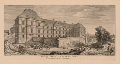 Utsikt over det kongelige slottet i Blois, tatt fra landsbygda. av Jacques Rigaud