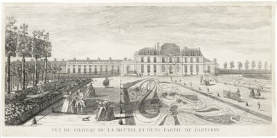 Utsikt over slottet Meudon og en del av parterret av Jacques Rigaud