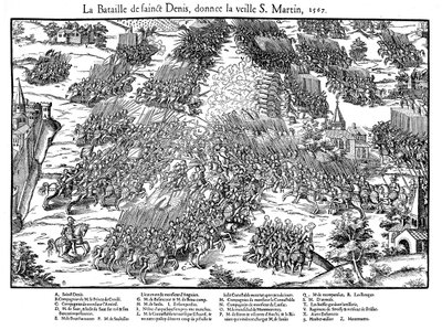 Slaget ved St Denis, franske religionskriger, 10. november 1567 1570 av Jacques Tortorel