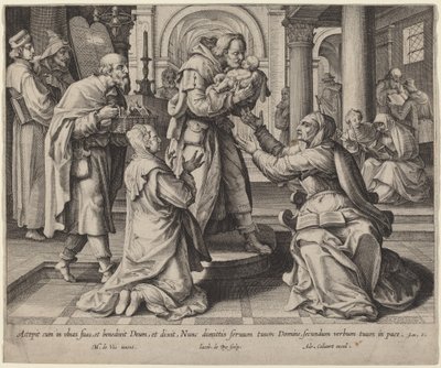 Presentasjon i tempelet av Jacques de Bie after Maarten