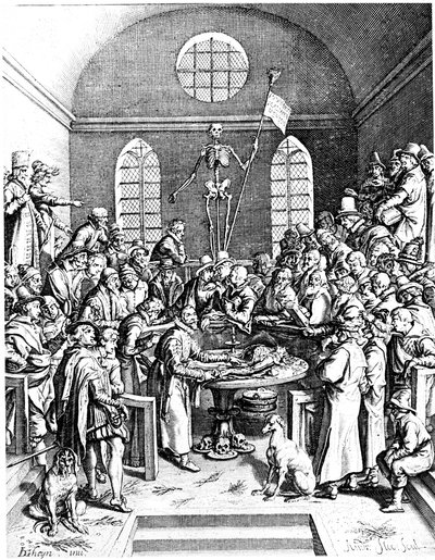 Sent på 1500-tallets anatomi-teater, Jacques de Gheyn den eldste, 1633 av Jacques de Gehyn the Elder