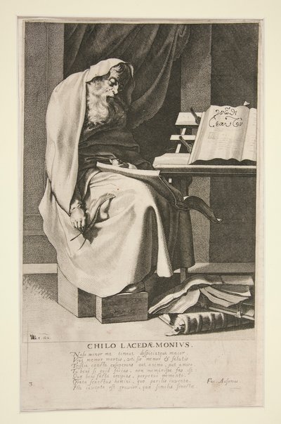 Chilo Lacedaemonius, #3 fra serien The Seven Wise Men of Greece av Jacques de Gheyn III
