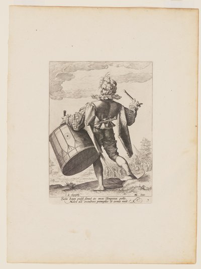 Trommeslager, fra offiserer og soldater i livvakten til keiser Rudolf II av Jacques de Gheyn II