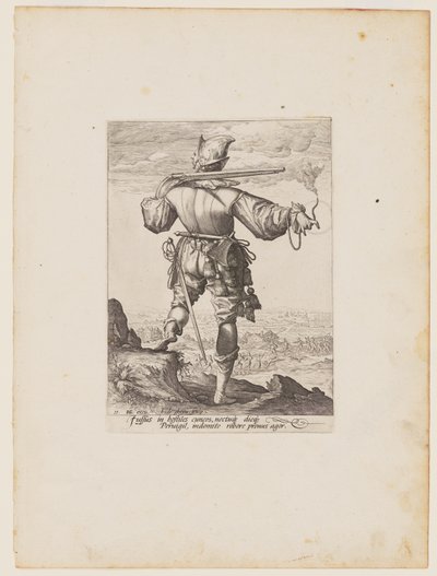 Hjelmkledde musketer, fra offiserer og soldater fra livvakten til keiser Rudolf II av Jacques de Gheyn II