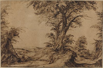 Landskap med sovende bønder av Jacques de Gheyn II