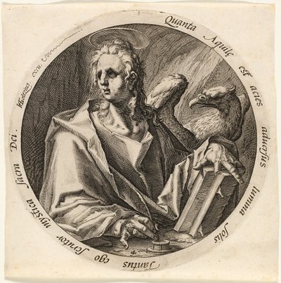 Sankt Johannes, plate fire fra De fire evangelistene av Jacques de Gheyn II