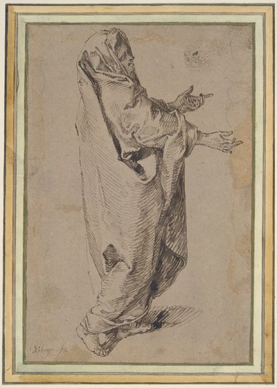 Studie for en stående jomfru Maria av Jacques de Gheyn II