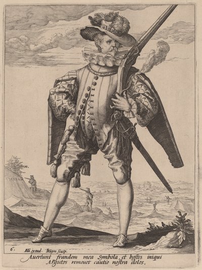 Musketer av Jacques de Gheyn II after Hendrik Goltzius