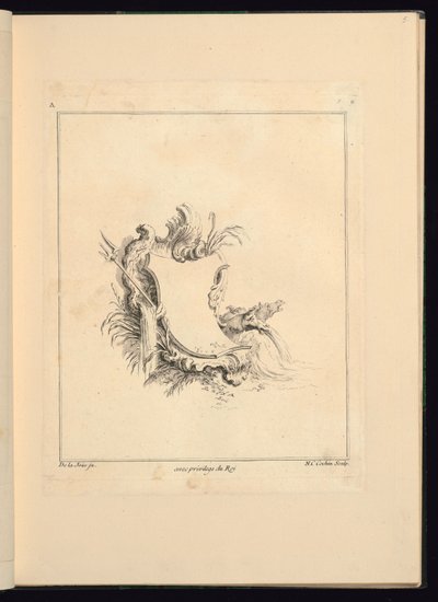 Design for Cartouche Evoking the Sea av Jacques de Lajoüe