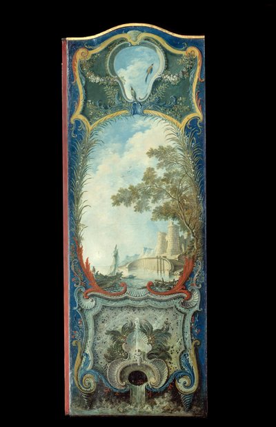 Møbler: maleskjerm på maruflepapir av Jacques de Lajoue (1686-1761) 1700-tallet av Jacques de Lajoüe