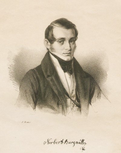 Portrett av komponisten Norbert Burgmüller 1810-1836, 1836 av Jakob Becker