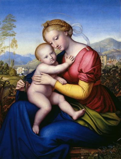 Madonna med barn og papegøye av Jakob Götzenberger