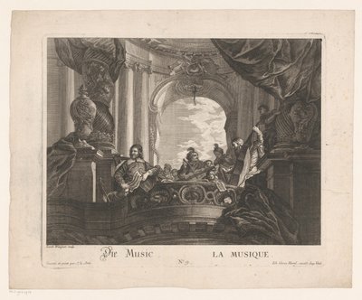 Allegori til musikken Die Music / La musique (tittel på objekt) Allegoriske representasjoner (serietittel) av Jakob Wangner