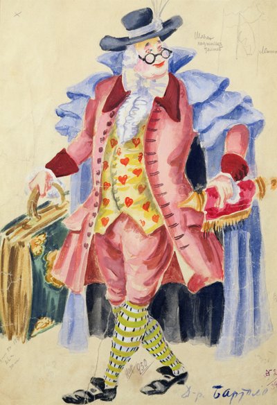 Kostymedesign for Mozarts "The Marriage of Figaro" av Jakov Zinovyevich Stoffer
