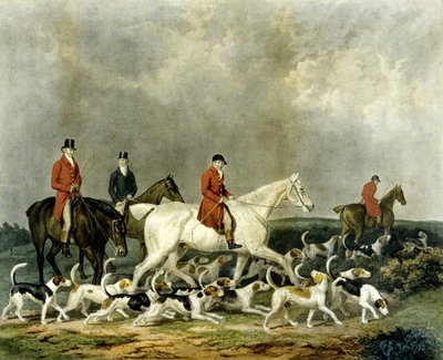 The Earl of Derby's Stag Hounds, gravert av R. Woodman av James (after) Barenger