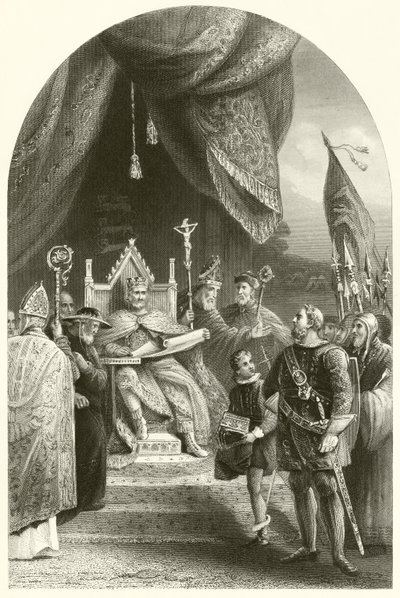 King John forsegling Magna Charta (gravering) av James (after) Lonsdale