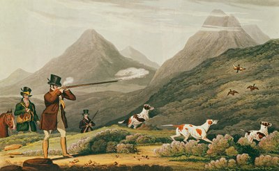 Rypejakt (fargegravering) av James (after) Pollard