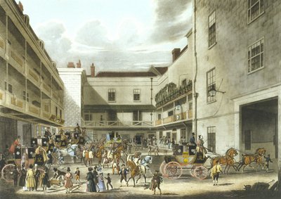 Royal Mail forbereder seg på start (farget litho) av James (after) Pollard