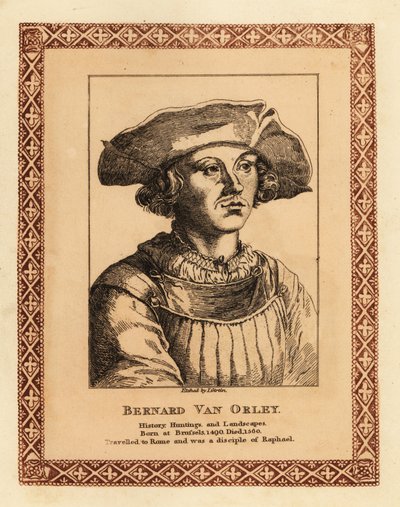 Bernard van Orley, flamsk renessansekunstner.1817 (radering) av James (c.1780 after 1820) Girtin