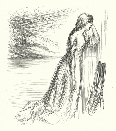 "Left His Home" (gravering) av James Abbott McNeill (after) Whistler