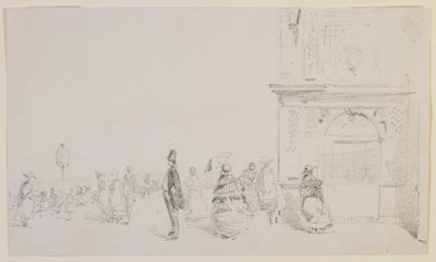 En gruppe figurer på en esplanade, 1857. av James Abbott McNeill Whistler