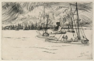 Amsterdam fra Tolhuis av James Abbott McNeill Whistler