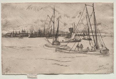 Amsterdam fra Tolhuis, 1863. av James Abbott McNeill Whistler