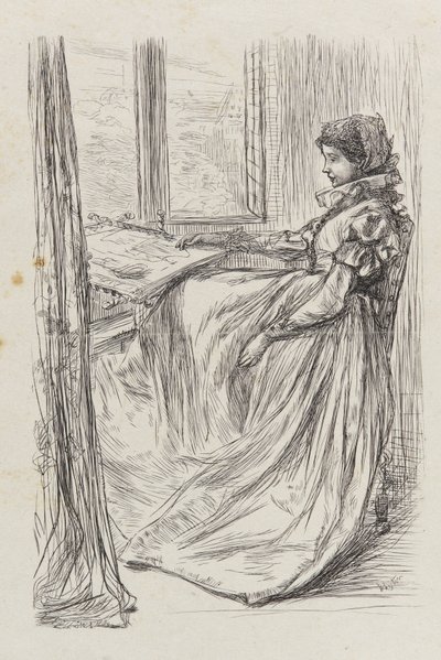 En illustrasjon til Morgenen før massakren på St. Bartholomew, 1862. av James Abbott McNeill Whistler