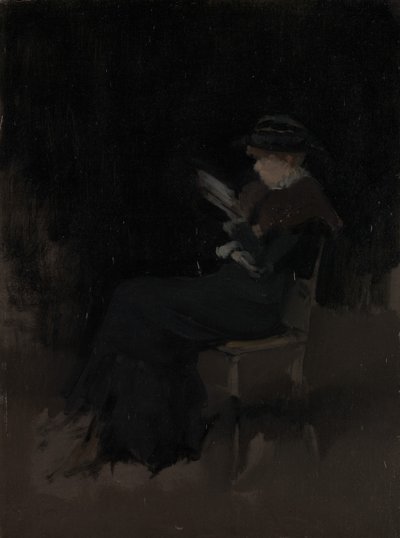 Arrangement i svart: Girl Reading, ca. 1880-90. av James Abbott McNeill Whistler