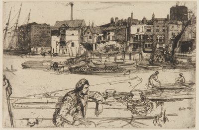 Black Lion Wharf, 1859. av James Abbott McNeill Whistler
