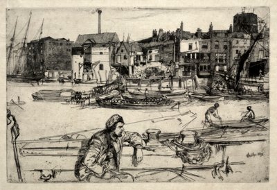 Black Lion Wharf, 1859. av James Abbott McNeill Whistler