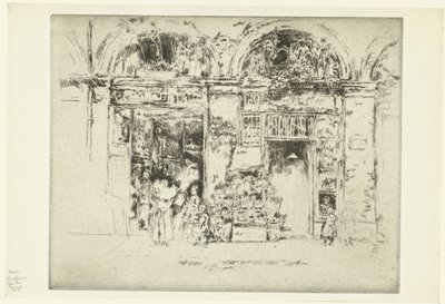 Blomsterbutikk Solsikker, Rue des Beaux-Arts av James Abbott McNeill Whistler