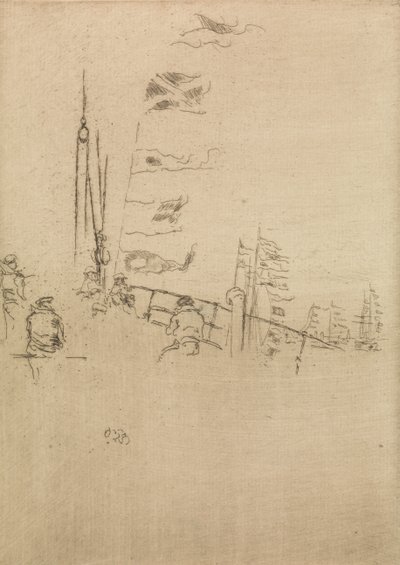 Bunting, fra et sett med tolv etsninger med tittelen The Naval Review, 1887 av James Abbott McNeill Whistler