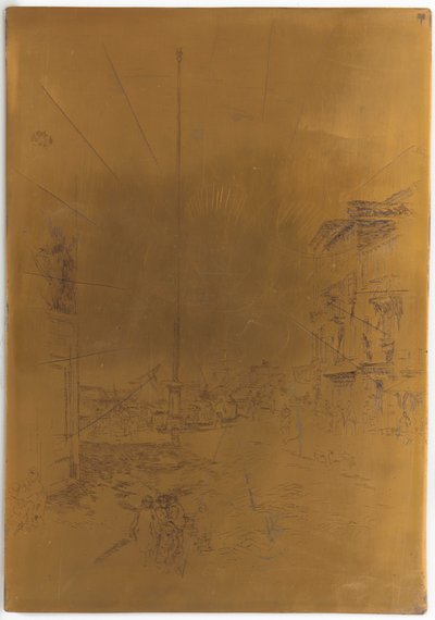 Kansellert trykkplate for den lille masten, 1879-1880. av James Abbott McNeill Whistler